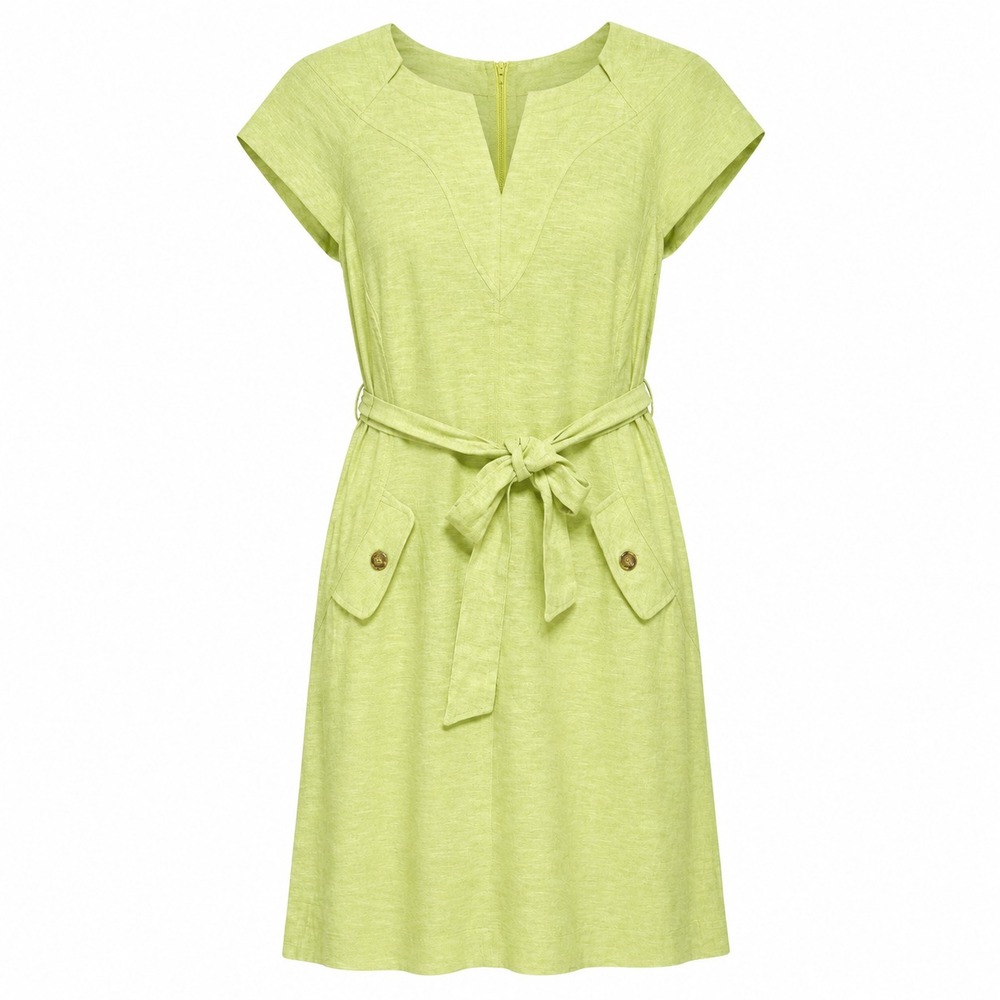 NWT Anne Klein Old Money Linen Blend Dress Womens Size 10 Euro Summer Minimalist